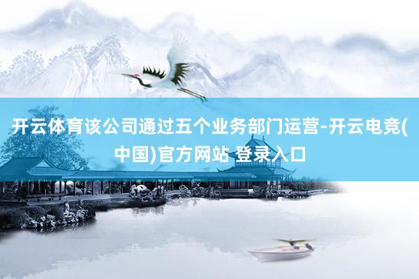 开云体育该公司通过五个业务部门运营-开云电竞(中国)官方网站 登录入口