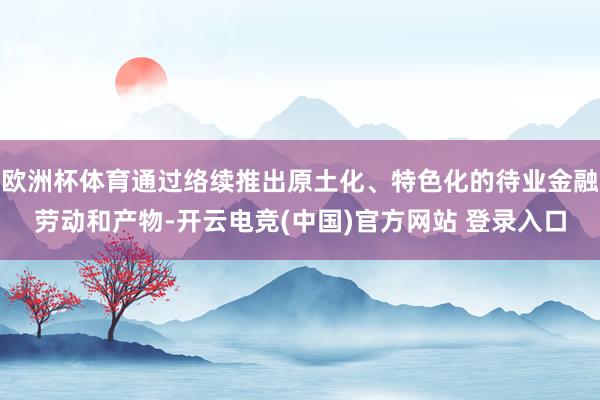欧洲杯体育通过络续推出原土化、特色化的待业金融劳动和产物-开云电竞(中国)官方网站 登录入口