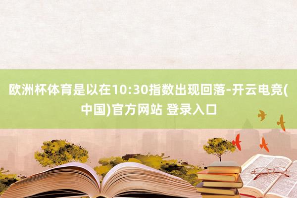 欧洲杯体育是以在10:30指数出现回落-开云电竞(中国)官方网站 登录入口