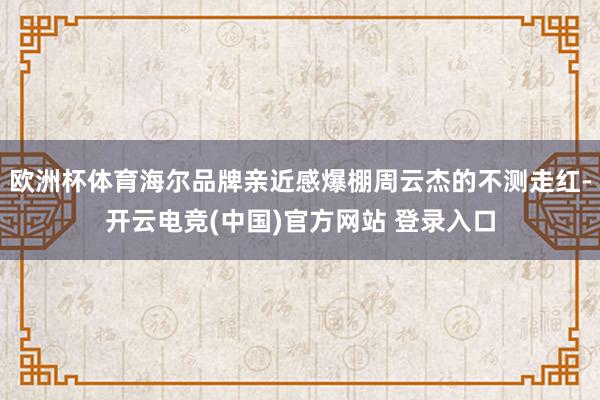 欧洲杯体育海尔品牌亲近感爆棚周云杰的不测走红-开云电竞(中国)官方网站 登录入口