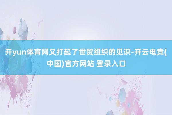 开yun体育网又打起了世贸组织的见识-开云电竞(中国)官方网站 登录入口