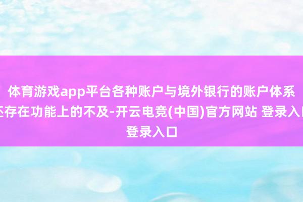 体育游戏app平台各种账户与境外银行的账户体系还存在功能上的不及-开云电竞(中国)官方网站 登录入口