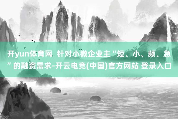 开yun体育网  针对小微企业主“短、小、频、急”的融资需求-开云电竞(中国)官方网站 登录入口