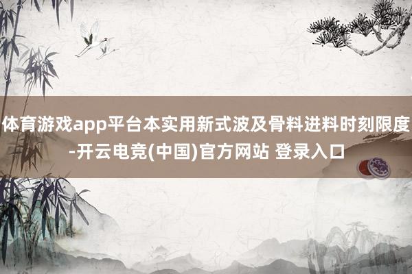 体育游戏app平台本实用新式波及骨料进料时刻限度-开云电竞(中国)官方网站 登录入口
