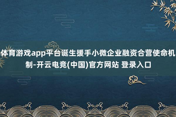 体育游戏app平台诞生援手小微企业融资合营使命机制-开云电竞(中国)官方网站 登录入口