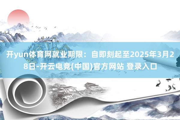 开yun体育网就业期限：自即刻起至2025年3月28日-开云电竞(中国)官方网站 登录入口