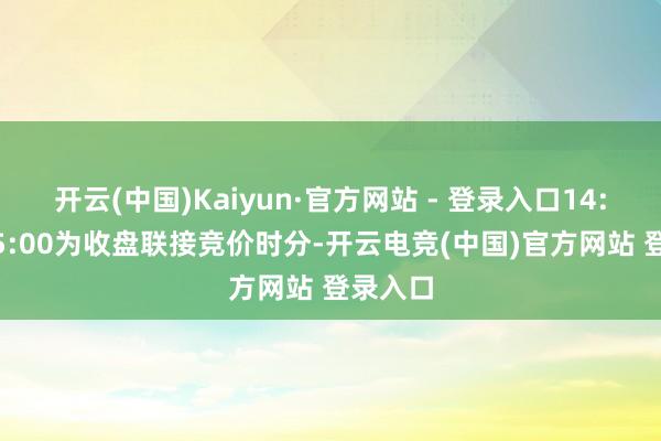 开云(中国)Kaiyun·官方网站 - 登录入口14:57至15:00为收盘联接竞价时分-开云电竞(中国)官方网站 登录入口