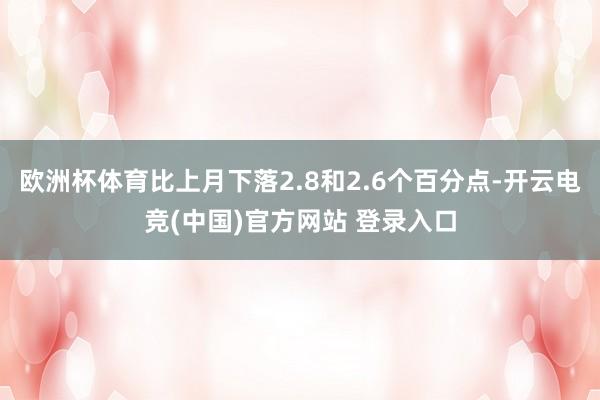 欧洲杯体育比上月下落2.8和2.6个百分点-开云电竞(中国)官方网站 登录入口