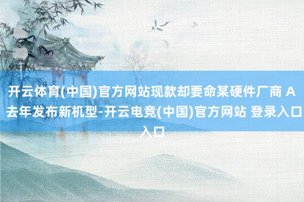 开云体育(中国)官方网站现款却要命某硬件厂商 A 去年发布新机型-开云电竞(中国)官方网站 登录入口