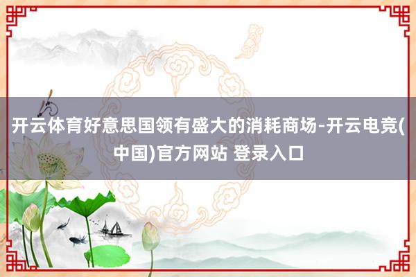 开云体育好意思国领有盛大的消耗商场-开云电竞(中国)官方网站 登录入口